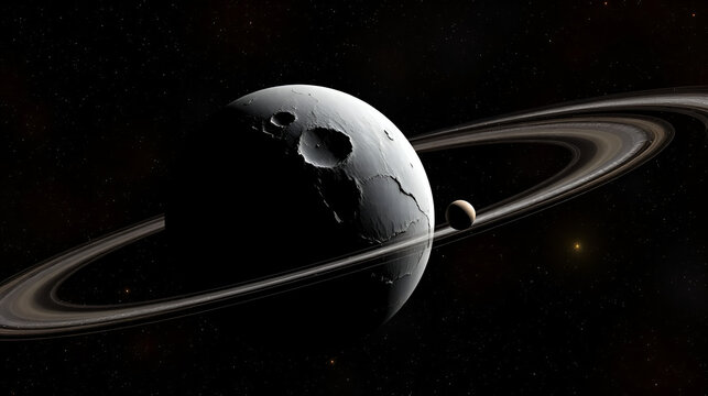 Artist's impression of the system composed of the dwarf planet Makemake and its satellite Mk2 located in the Kuiper belt