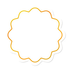 White banner frame. Greeting, celebration, sale. Empty, isolated on white. Vector illustration.