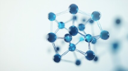 Abstract Molecular Structure In Light Blue And White