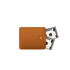 A brown leather wallet holds paper currency notes, featuring a secure button closure for safe keeping.