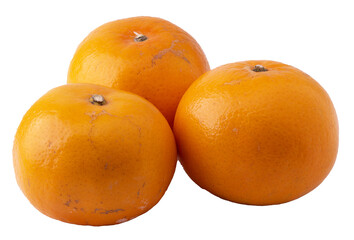 Three Oranges Isolated on White Background
