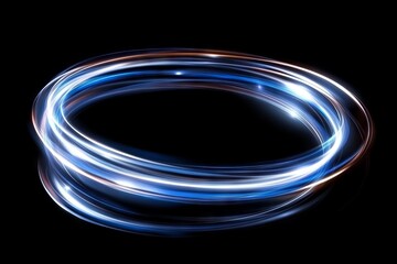 A blue illuminated circle within a round frame on a black background, great for technology or futuristic design themes