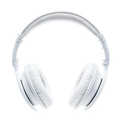 a pair of white headphones on a transparent background