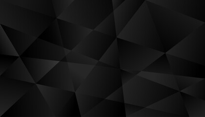 Modern glossy black background, simple pattern, gradient dark gray banner with geometric shapes, lines, stripes, triangles, futuristic design, paper cut or metallic effect.