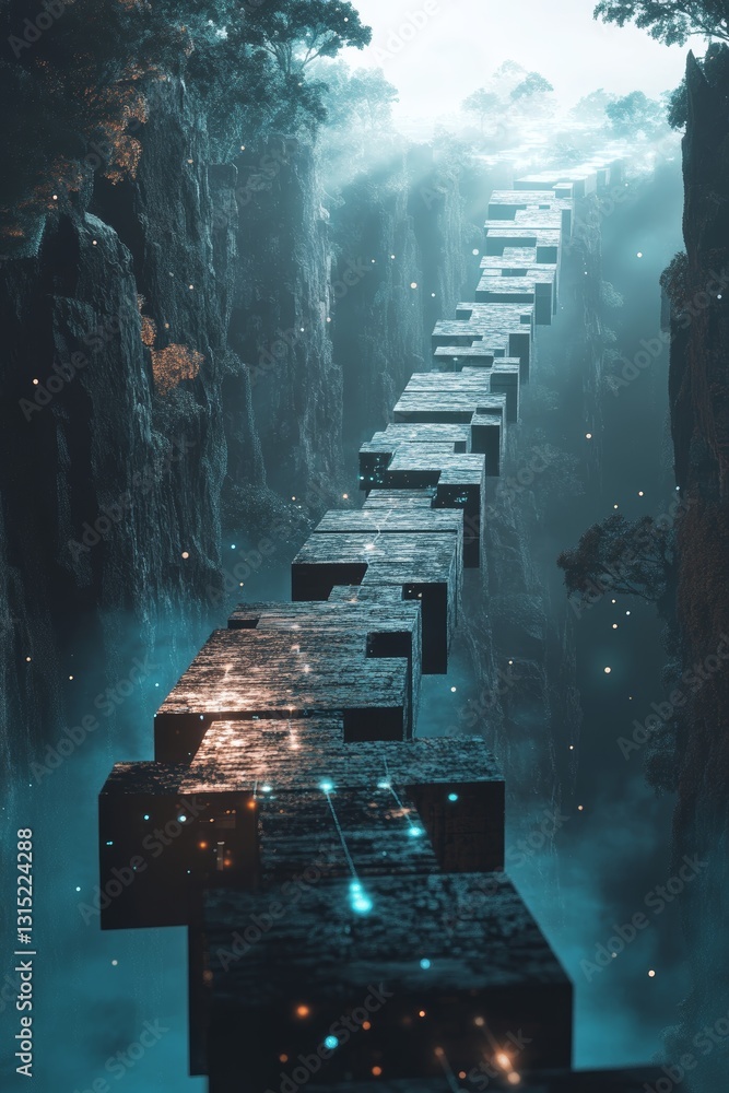 Poster a series of blocks are stacked on top of each other