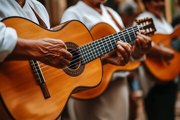 Obraz premium Outdoor Guitar Trio Street Performance