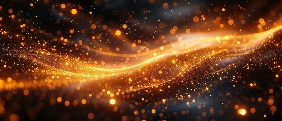 Naklejka premium light background Falling night gold luxury magic particle glitter gold spark confetti background 