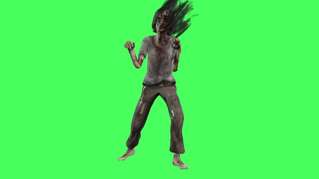 Women zombie angry Attack animation