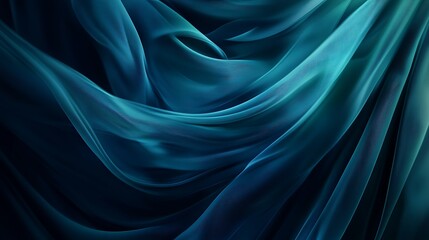 Fototapeta premium Abstract background with swirling patterns in shades of deep blue and teal, on a dark backdrop