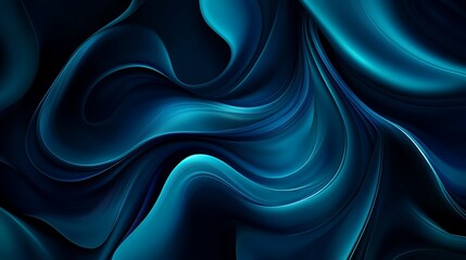 Obraz premium Abstract background with swirling patterns in shades of deep blue and teal, on a dark backdrop