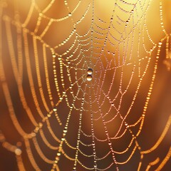 Captivating morning dew on spider webs marseille seamless pattern art natural environment close-up view high fidelity concept