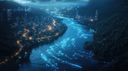 World Rivers Day high tech data concept