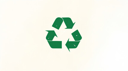 Obraz premium Abstract flat illustration with green recycling symbol pattern, concept of environmental sustainability, waste management, eco-friendly practices