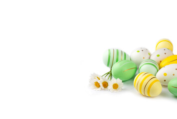 Colorful easter eggs on a white background