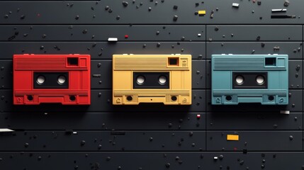 Obraz premium art event pixelated cassette tape design showcase france digital art urban environment futuristic concept