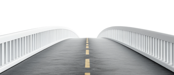 Crossing the bridge urban landscape isolated on transparent background, png