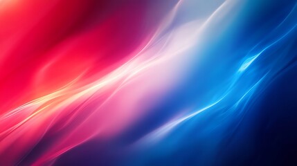Abstract background with a gradient of bright, saturated colors transitioning from crimson red to electric blue, illuminated dynamic lighting