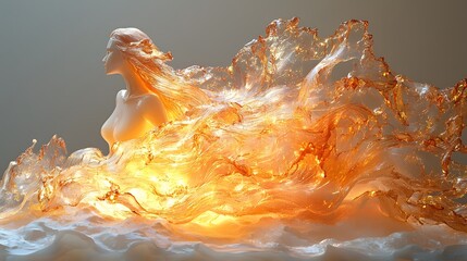 Glowing Saffron Threads in Sculpture of Dissolving Elegance
