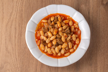 Traditional delicious Turkish food; dried bean. Turkish name; kuru fasulye yemegi