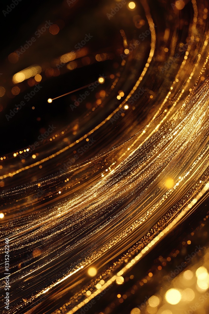 Aufkleber a stunning abstract image featuring glittering gold waves that create a sense of dynamic motion and 