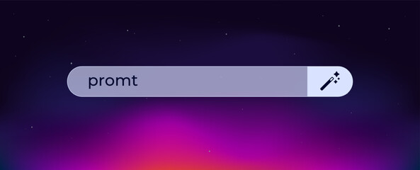 Naklejka premium A visually appealing search bar prominently featuring the word prompt written clearly within it for easy visibility
