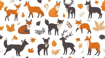 Fototapeta premium Creating a seamless pattern of realistic silhouettes in france - high fidelity design