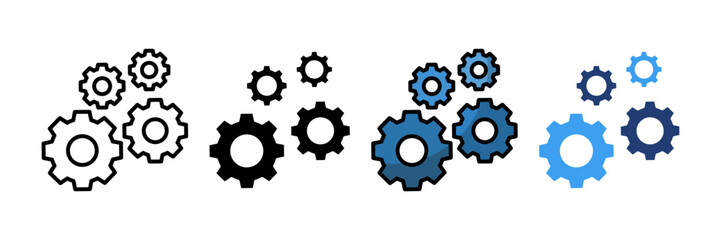 Gears  Icon Set Multiple Style Collection