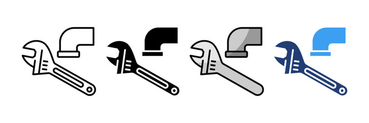 Wrench  Icon Set Multiple Style Collection