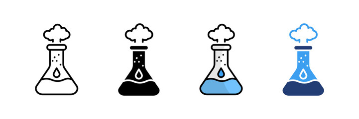 Chemical Reactions  Icon Set Multiple Style Collection