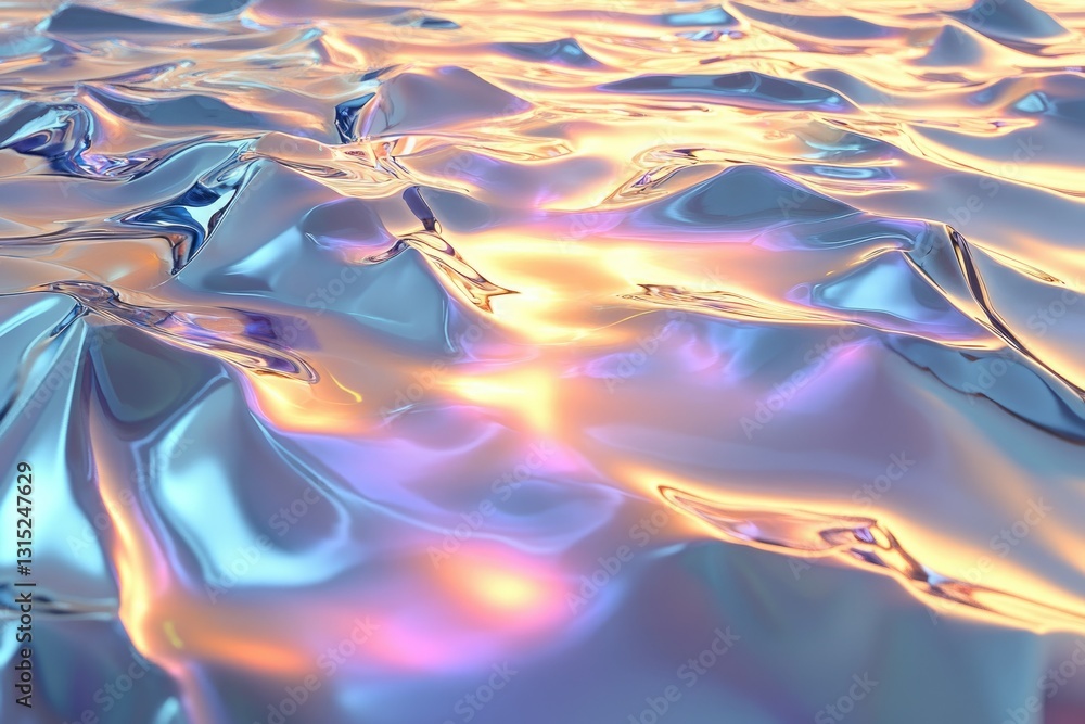 Aufkleber abstract iridescent liquid, flowing and shimmering with pastel colors, creating a dreamy, ethereal t