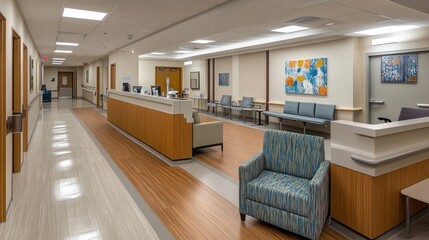 Modern and Serene Hospital Waiting Area Design