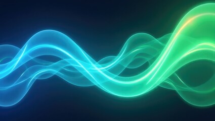 Abstract glowing waves in dark background