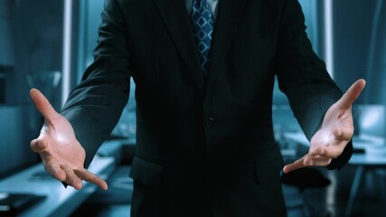 Business person implements green strategies, promoting sustainable growth. Discover how businesses lead with sustainable, green innovations for a healthier planet. UUID