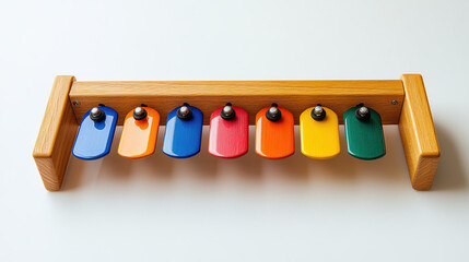 Naklejka premium Wooden colorful xylophone toy
