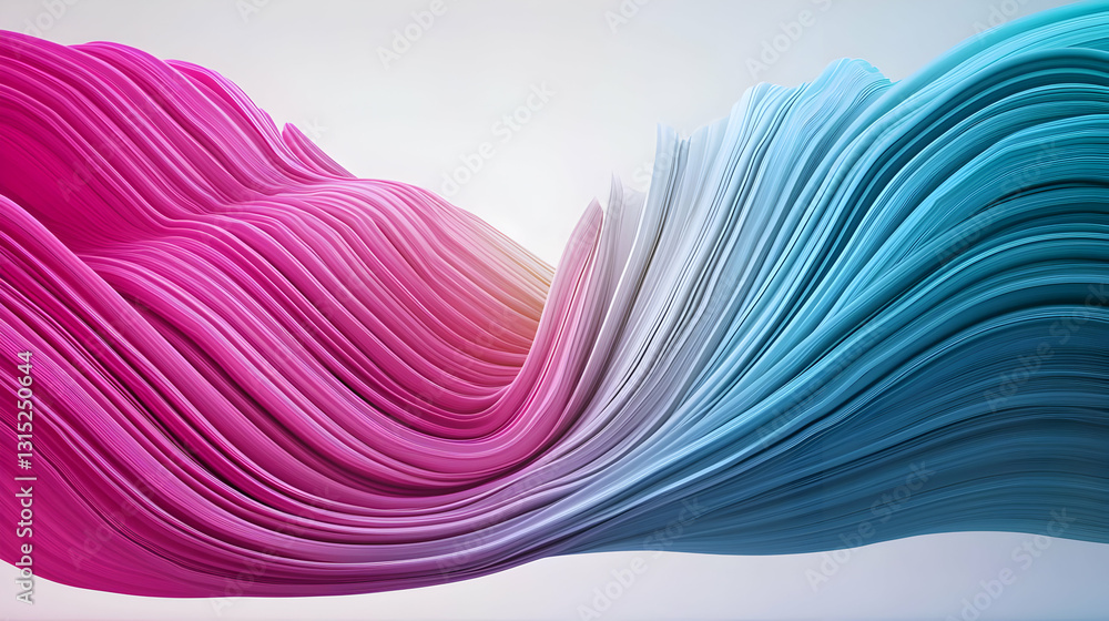 Aufkleber dynamic abstract 3d gradient wave in pink and blue hues with futuristic design and fluid motion on a