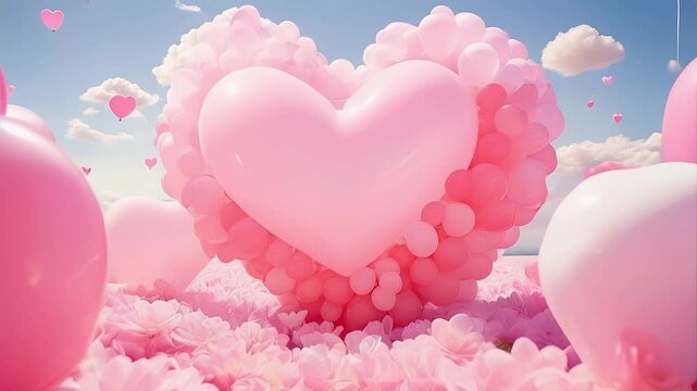 pink heart shaped balloons
