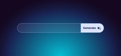 Naklejka premium A digital search bar featuring a generate button, suitable for creative and digital technology themes.