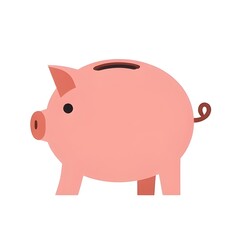 Fototapeta premium Blurred Pink Piggy Bank on Light Background