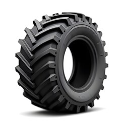 Heavy-Duty Black Tire with Deep Treads for Rough Terrain
