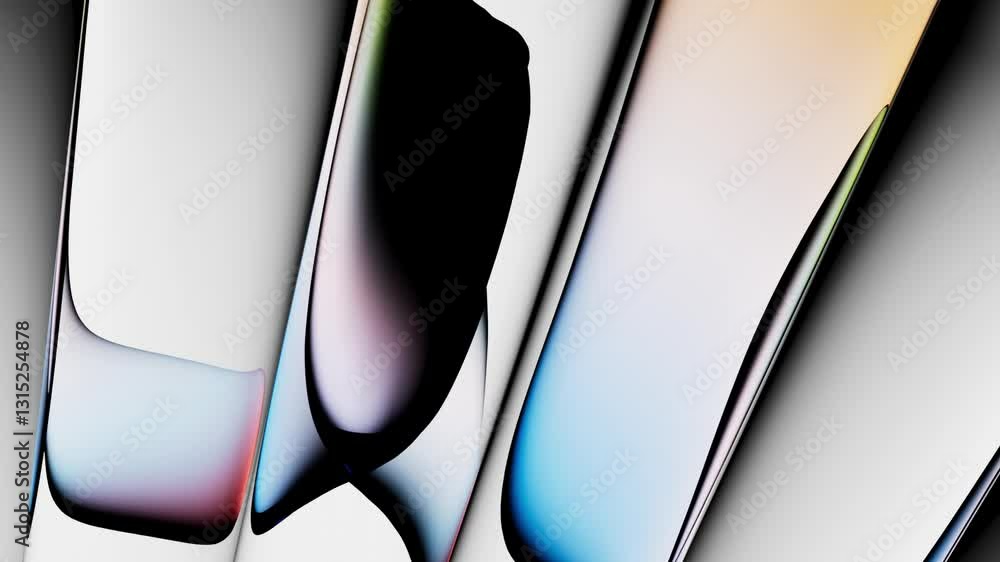 Poster cycling 3d animation. abstract ambient background featuring liquid bubbles. green gradients slide in