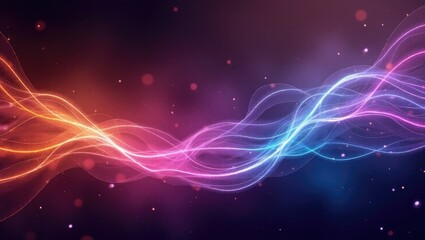 Abstract vibrant swirling lines in space