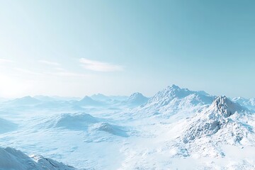 Frozen Mountain Range Landscape
