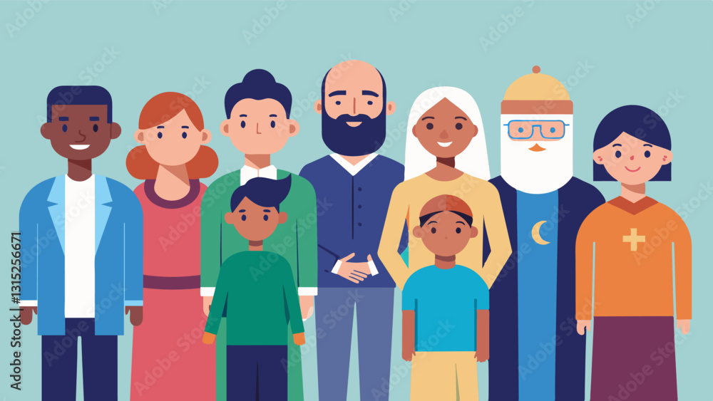 Poster groups from different neighborhoods religions and backgrounds stood side by side showing that in uni
