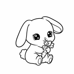 Adorable Kawaii Animal Vector Arts For Coloring Book