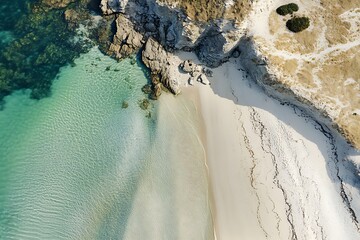 Aerial View of a Pristine Coastal Beach