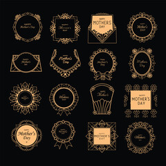 Elegant Vintage Golden Mother’s Day Card – Classic & Timeless Design