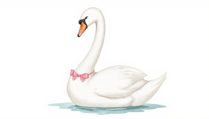 White swan on the water