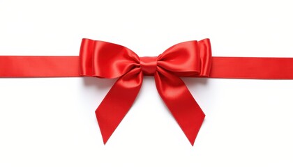 Fototapeta premium Red bow on white background 