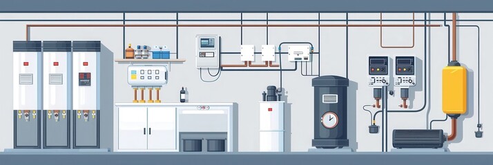 Efficient heating system installed in a modern home basement with gas boiler and electric boiler setups
