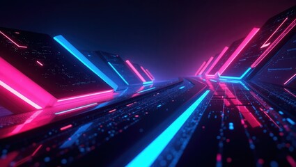 Neon Futuristic Corridor